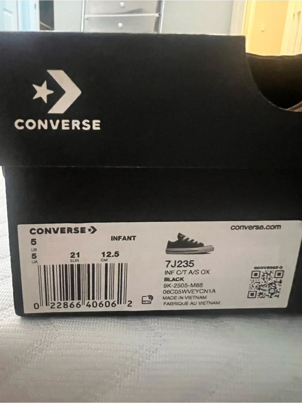 Converse Kids Black and White Low-Top Canvas Sneakers